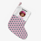 写カスタム真カップケーキホタテテンプレート名 スモールクリスマスストッキング (正面 (吊り時))