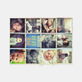 写カスタム真コラージュと文字 フリースブランケット (正面(横))