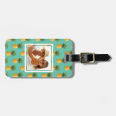 写カスタム真トロピカルパイナップルオンティール（緑がかった色） ラゲッジタグ (正面横)