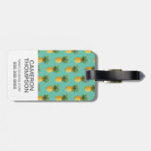 写カスタム真トロピカルパイナップルオンティール（緑がかった色） ラゲッジタグ (裏面横)