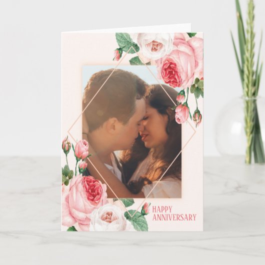 写カスタム真ハッピーアンバニシャルバラグリーティングカード カード (正面)