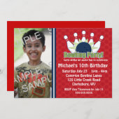 写カスタム真ボーリング誕生パーティー 招待状 (正面/裏面)