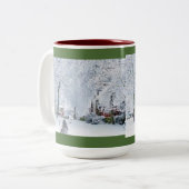 写カスタム真付きクリスマスコーヒーマグ ツートーンマグカップ (正面左)