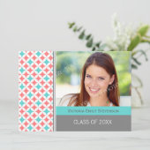 写カスタム真卒業パーティー招待状サンゴ 招待状 (スタンド正面)