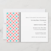 写カスタム真卒業パーティー招待状サンゴ 招待状 (裏面)