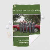 写カスタム真及び文字グリーン ゴルフタオル (インサイチュ)