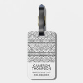 写カスタム真抽象芸術のジオメトアステカリックパターン2 ラゲッジタグ (裏面縦)
