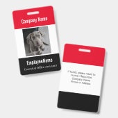 写カスタム真社員IDバッジテンプレート赤黒 バッジ (正面＆裏面)