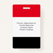 写カスタム真社員IDバッジテンプレート赤黒 バッジ (裏面)