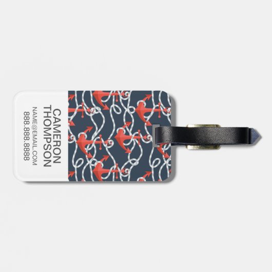写カスタム真航海のいかり及びロープ模様 ラゲッジタグ (裏面横)