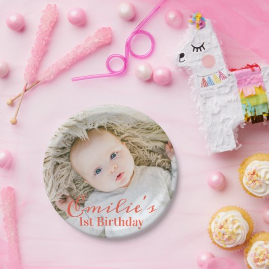 写カスタム真誕生日パーティー提供プレート ペーパープレート (パーティー)