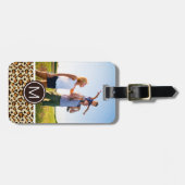 写カスタム真&モノグラムチーターの皮膚模様 ラゲッジタグ (正面横)