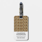 写カスタム真&モノグラムチーターの皮膚模様 ラゲッジタグ (裏面縦)