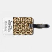 写カスタム真&モノグラムチーターの皮膚模様 ラゲッジタグ (裏面横)