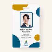 写カラフルモダン真スタッフIDバッジ バッジ (正面)