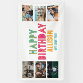 写カラフル真コラージュキッドのハッピーバースデーパーティー 横断幕 (縦)