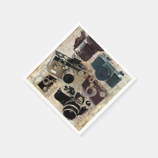 写グランジ真ヴィンテージ スタンダードカクテルナプキン (角)