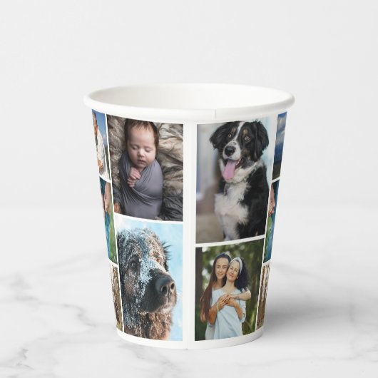 写シンプル真コラージュ7枚の写真を繰り返し 紙コップ (右)