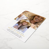 写スタイリッシュミニマル真50誕生日 箔招待状 (回転した状態)