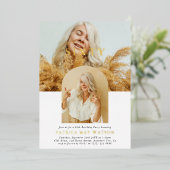 写スタイリッシュミニマル真60誕生日 箔招待状 (立ち正面)