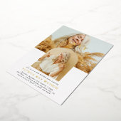 写スタイリッシュミニマル真60誕生日 箔招待状 (回転した状態)