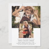 写スタイリッシュミニマル真90誕生日 招待状 (正面)