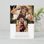 写スタイリッシュミニマル真90誕生日 箔招待状 (立ち正面)