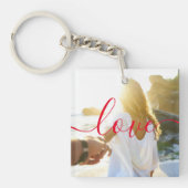 写パーソナライズされた真とスクリプトの文字 キーホルダー (正面)