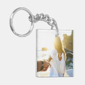 写パーソナライズされた真とスクリプトの文字 キーホルダー (正面左)