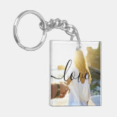 写パーソナライズされた真とスクリプトの文字 キーホルダー (正面左)