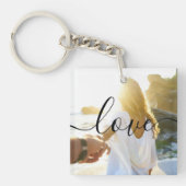 写パーソナライズされた真とスクリプトの文字 キーホルダー (正面)