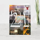 写パーソナライズされた真アップロード21歳の誕生日 カード (正面)