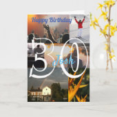 写パーソナライズされた真アップロード30歳の誕生日 カード (黄色い花)