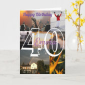 写パーソナライズされた真アップロード40歳の誕生日 カード (黄色い花)