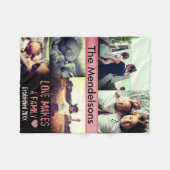 写パーソナライズされた真カスタムメッセージ フリースブランケット (正面(横))