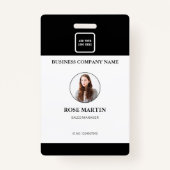 写パーソナライズされた真会社の社員ID バッジ (正面)