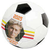 写パーソナライズされた真記念虹のストライプ サッカーボール (3/4)