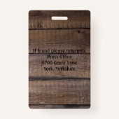 写パーソナライズされた真記素朴者のパス·プレス バッジ (裏面)