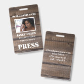 写パーソナライズされた真記素朴者のPress Pass バッジ (表裏)