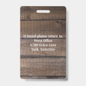 写パーソナライズされた真記素朴者のPress Pass バッジ (裏面)