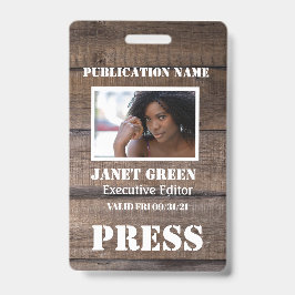 写パーソナライズされた真記素朴者のPress Pass バッジ