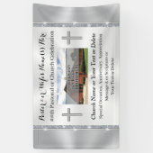 写パーソナライズされた真、教会記念日の旗 横断幕 (縦)