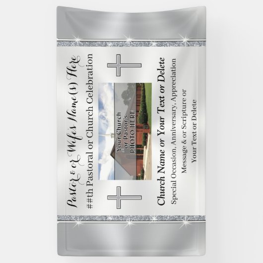 写パーソナライズされた真、教会記念日の旗 横断幕 (縦)