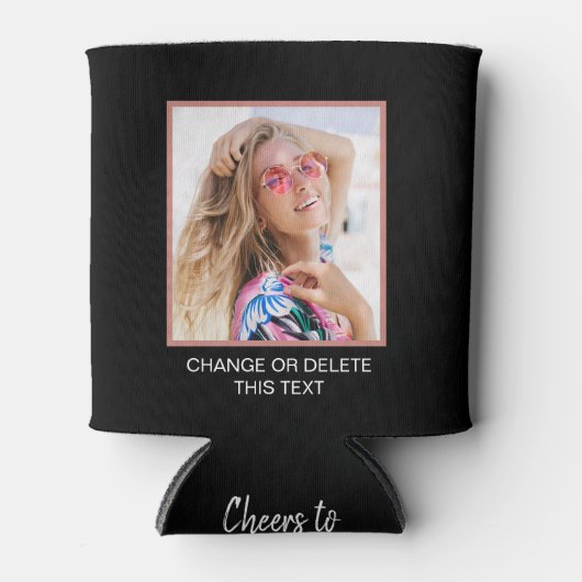 写パーソナライズされた真 |文字カスタム缶クーラー 缶クーラー (正面)