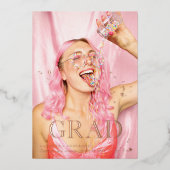 写ファンシー真 |グラード |バラ金ゴールド実在ホイル 箔招待状 (正面)