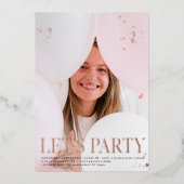 写ファンシー真 |グラード |バラ金ゴールド実在ホイル 箔招待状 (正面)