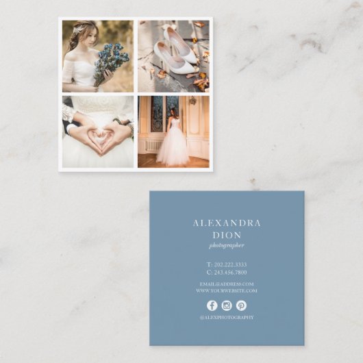 写モダンエレガント真撮影 スクエア名刺 (正面/裏面)