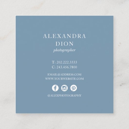 写モダンエレガント真撮影 スクエア名刺 (裏面)