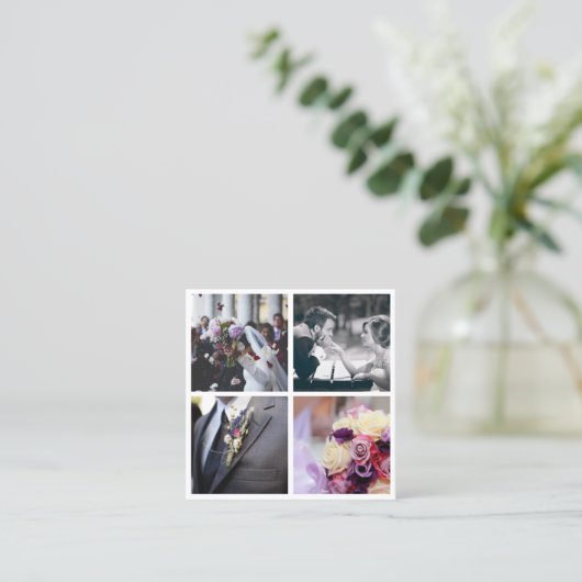 写モダンエレガント真撮影 スクエア名刺 (スタンド正面)