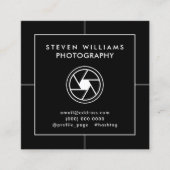 写モダン真とビデオのフレーム  スクエア名刺 (正面)